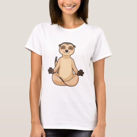 Meerkat op Yoga Meditation T-shirt (Voorkant)