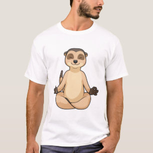 Meerkat op Yoga Meditation T-shirt