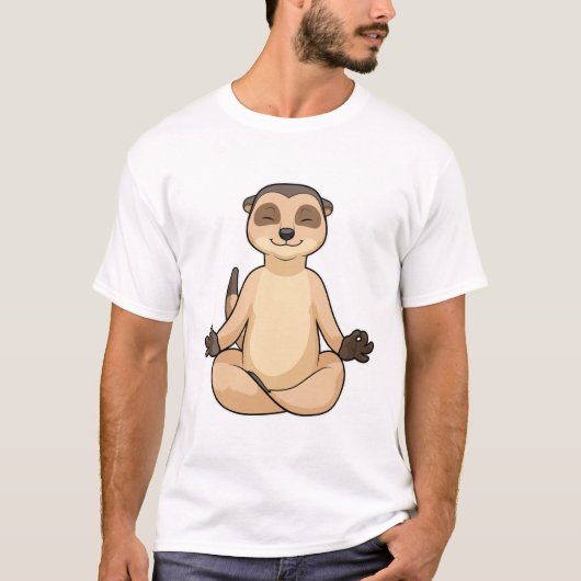 Meerkat op Yoga Meditation T-shirt (Voorkant)
