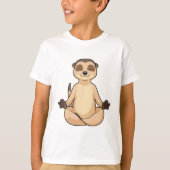 Meerkat op Yoga Meditation T-shirt (Voorkant)