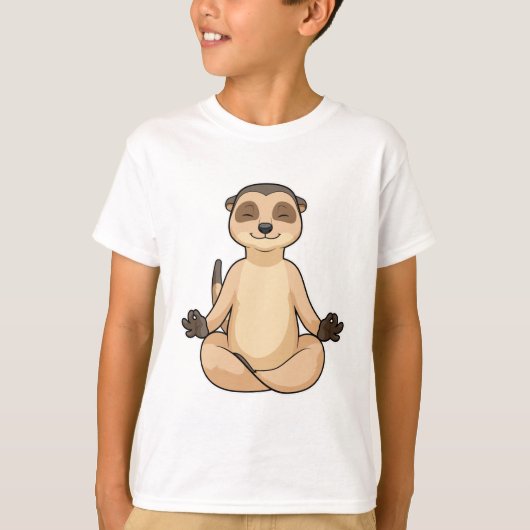 Meerkat op Yoga Meditation T-shirt (Voorkant)