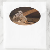 Meerkat Ovale Sticker (Tas)