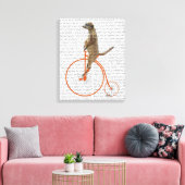 Meerkat over Oranje Penny Farthing Canvas Afdruk (Insitu (Woonkamer))