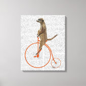 Meerkat over Oranje Penny Farthing Canvas Afdruk (Voorkant)