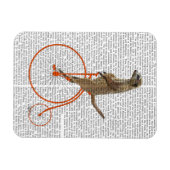 Meerkat over Oranje Penny Farthing Magneet (Horizontaal)