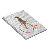 Meerkat over Oranje Penny Farthing Notitieboek (Rechterzijde)