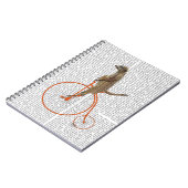 Meerkat over Oranje Penny Farthing Notitieboek (Linkerzijde)