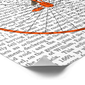 Meerkat over Oranje Penny Farthing Poster (Hoek)