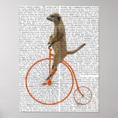 Meerkat over Oranje Penny Farthing Poster (Voorkant)