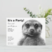 Meerkat Party Invitation Kaart (Staand voorkant)