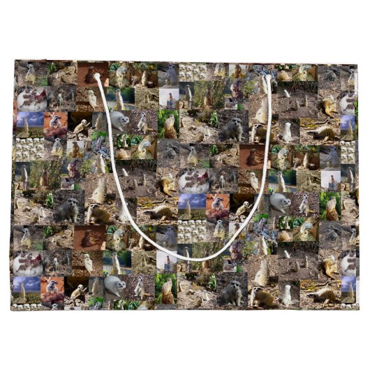 Meerkat Photo Collage Groot Cadeauzakje (Achterkant)