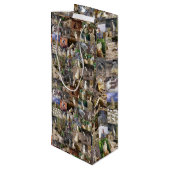 Meerkat Photo Collage Wijn Cadeautas (Achterkant Gekanteld)