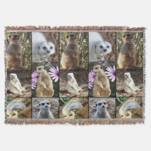 Meerkat Photo Collage Woven Throw Blanket Deken