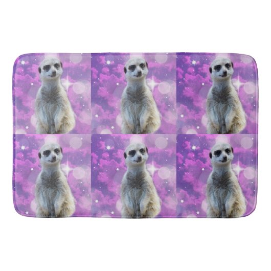 Meerkat Pink Paarse Sparkle Badmat (Voorkant)