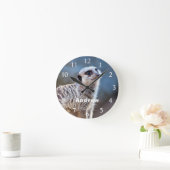 Meerkat Posing Personalized Name Ronde Klok (Huis)