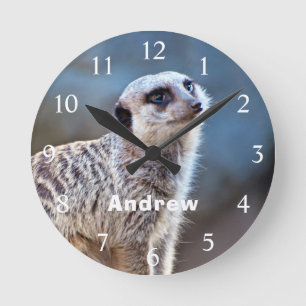Meerkat Posing Personalized Name Ronde Klok