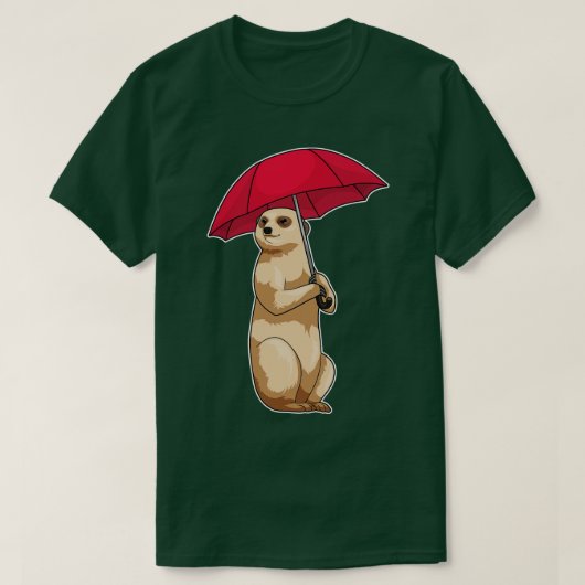 Meerkat Rain Umbrella T-shirt (Design voorkant)