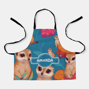 Meerkat Regenboog Kleurrijk Gepersonaliseerd Patro Schort