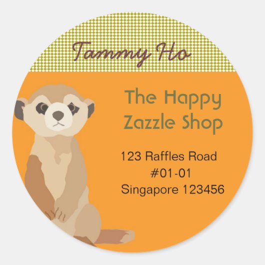 Meerkat Return Address Sticker (Voorkant)