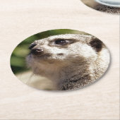 MEERKAT RONDE KARTONNEN ONDERZETTER (Gebogen)