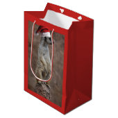 Meerkat Santa Claus Medium Cadeauzakje (Voorkant Gekanteld)