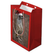 Meerkat Santa Claus Medium Cadeauzakje (Achterkant Gekanteld)