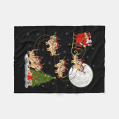 Meerkat Santa Sleigh Flying Funny Magical Christma Fleece Deken (Voorkant (Horizontaal))