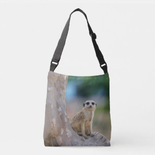 Meerkat Sat on Tree Crossbody Tas