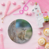 Meerkat Sat on Tree Papieren Bordje (Feest)