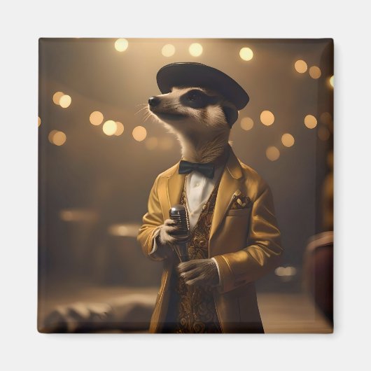 Meerkat Sinatra Magneet (Voorkant)