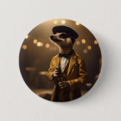 Meerkat Sinatra Ronde Button 5,7 Cm (Voorkant)