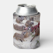 Meerkat Snack Time, Stubby Cooler. Blikjeskoeler (Blikje Voorkant)