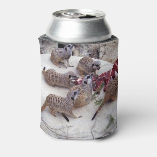 Meerkat Snack Time, Stubby Cooler. Blikjeskoeler (Blikje Achterkant)