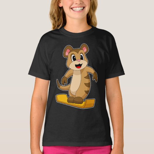 Meerkat Snowboard Wintersport T-shirt (Voorkant)
