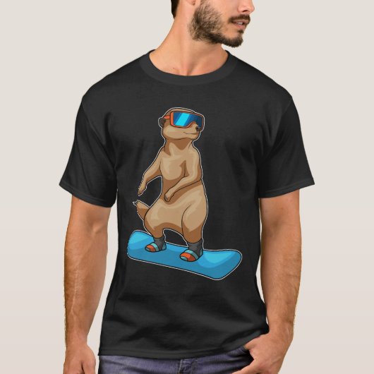 Meerkat Snowboard Wintersport T-shirt (Voorkant)