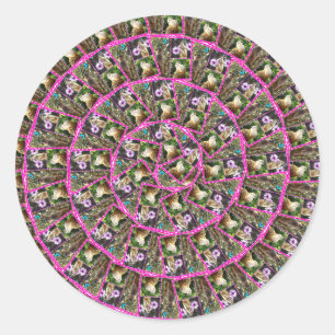 Meerkat Spiral Abstract Pattern Ronde Sticker