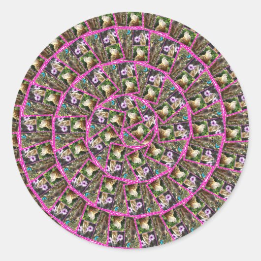 Meerkat Spiral Abstract Pattern Ronde Sticker (Voorkant)