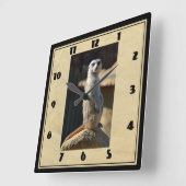 Meerkat Square Clock Vierkante Klok (Hoek)