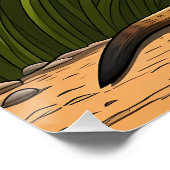 Meerkat standing alert in a field of grass perfect poster (Hoek)