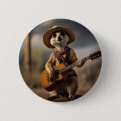 Meerkat Strumming A Country Lullaby, Ronde Button 5,7 Cm (Voorkant)