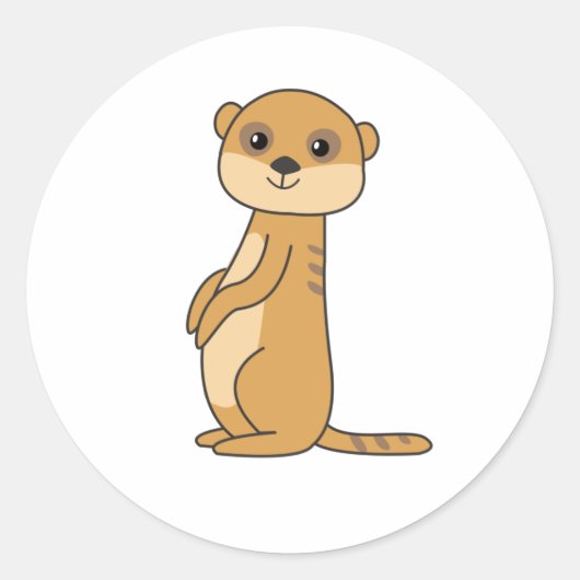 Meerkat Sweet Animals voor kinderen Ronde Sticker (Voorkant)