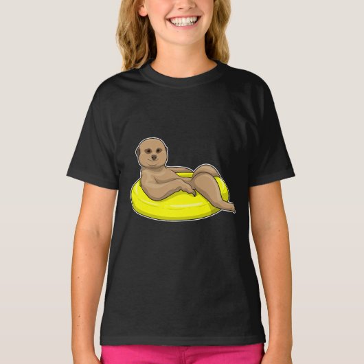 Meerkat Swimming Lifebuoy T-shirt (Voorkant)