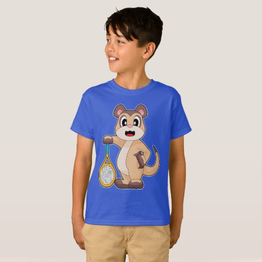 Meerkat Tennis racket T-shirt (Voorkant volledig)