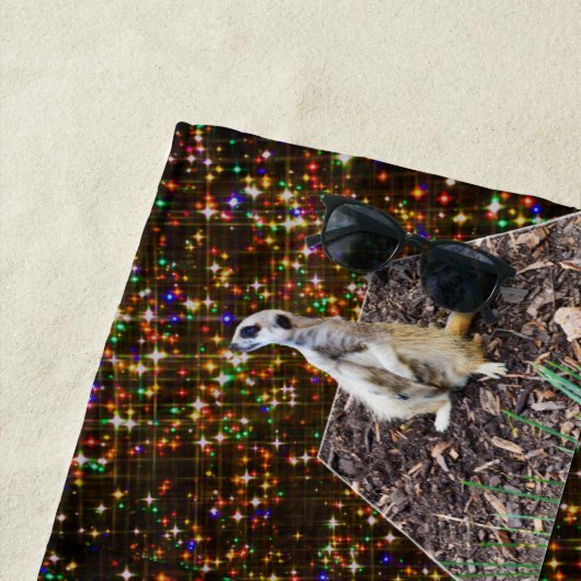 Meerkat Twinkle Stars, Beach Towel Strandlaken (In situ)