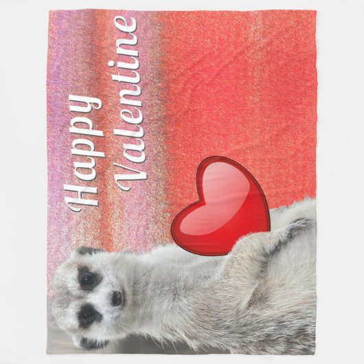 MEERKAT-VALENTIJN FLEECE DEKEN (Voorkant)