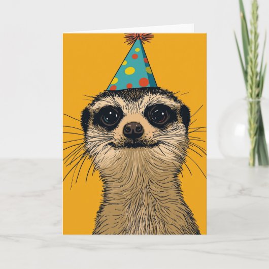 Meerkat Verjaardagsfeest Wenskaart Bedankkaart (Voorkant)