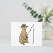 Meerkat Vist Fisher Gevist rod Briefkaart (Staand voorkant)