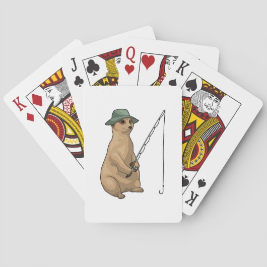 Meerkat Vist Fisher Gevist rod Pokerkaarten (Achterkant)