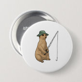 Meerkat Vist Fisher Gevist rod Ronde Button 7,6 Cm (Voorkant /achterkant)