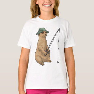 Meerkat Vist Fisher Gevist rod T-shirt